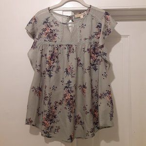 Rewind Floral Blouse, River Green